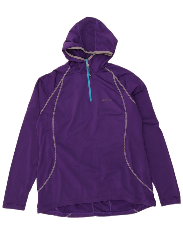 Mountain Warehouse Haut à capuche à manches longues et col zippé pour homme Violet moyen