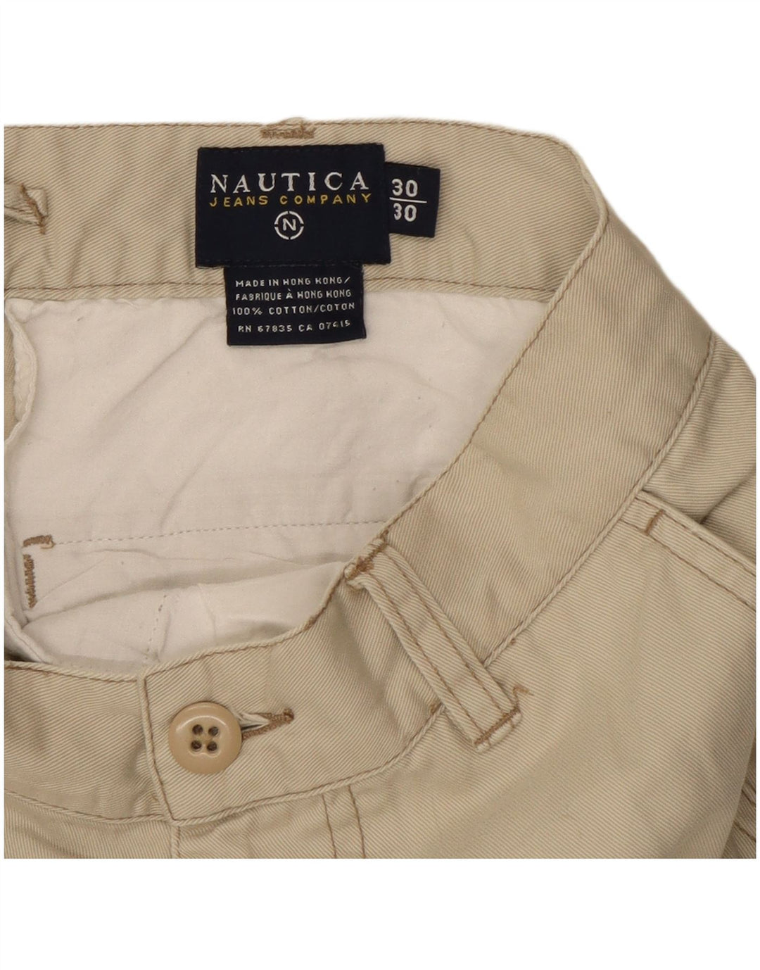 Nautica Pantalon Cargo Droit Homme W30 L27 Coton Beige