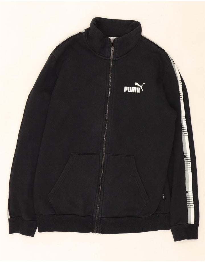 PUMA Mens Graphic Tracksuit Top Jacket Small Black Cotton Vintage Puma and Second-Hand Puma from Messina Hembry 