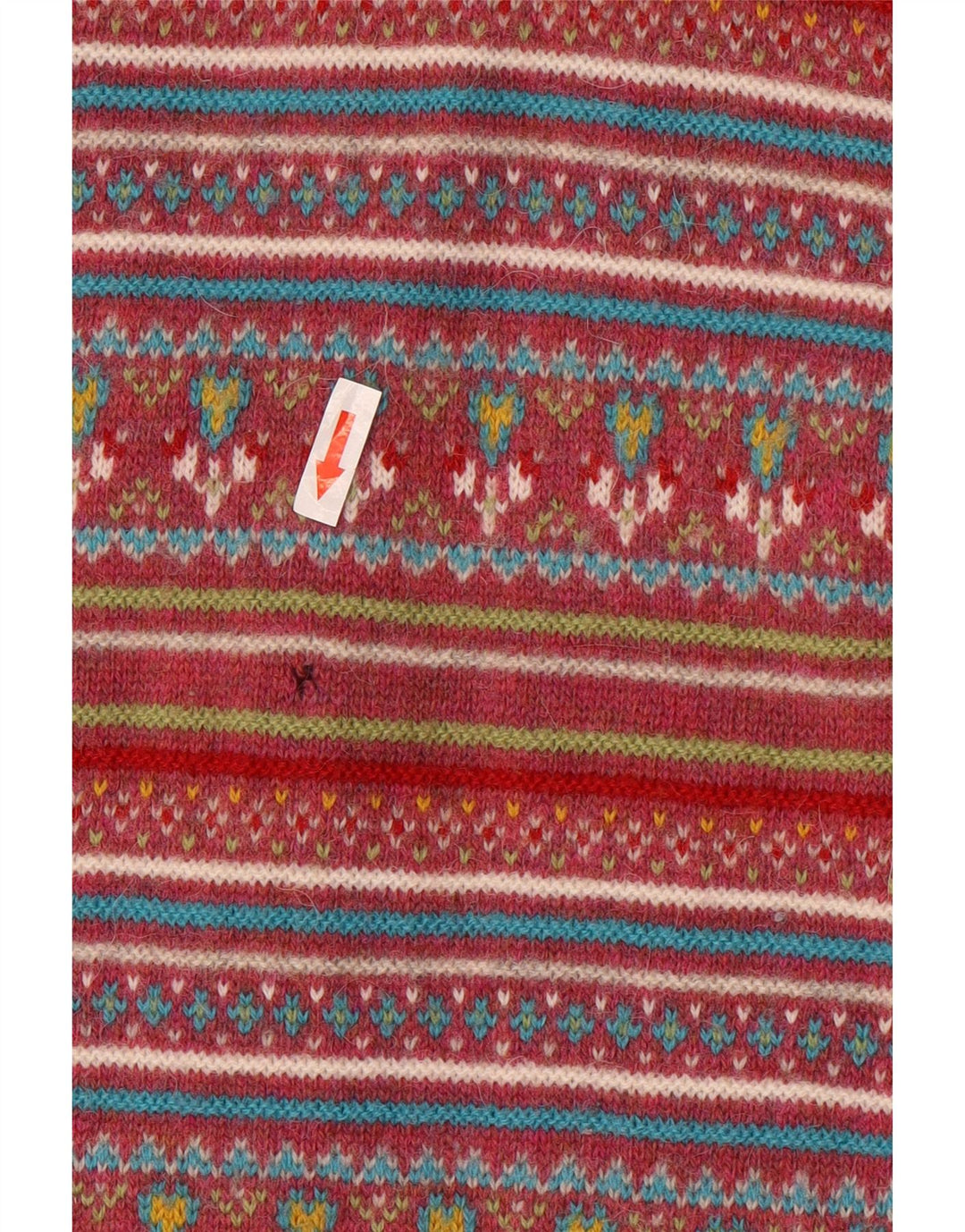 Stefanel Cardigan pour femme en laine Fair Isle rouge moyen UK 14
