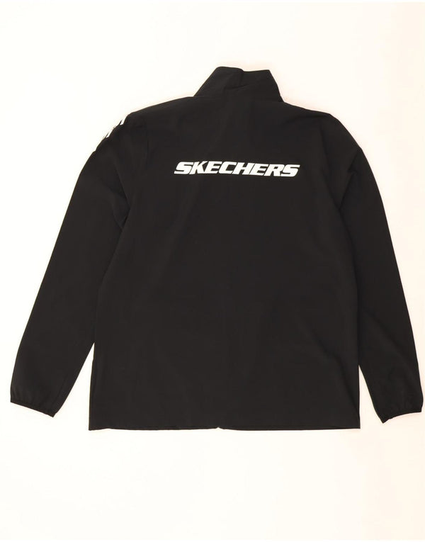 Skechers Veste de survêtement graphique pour hommes Large Noir Polyester
