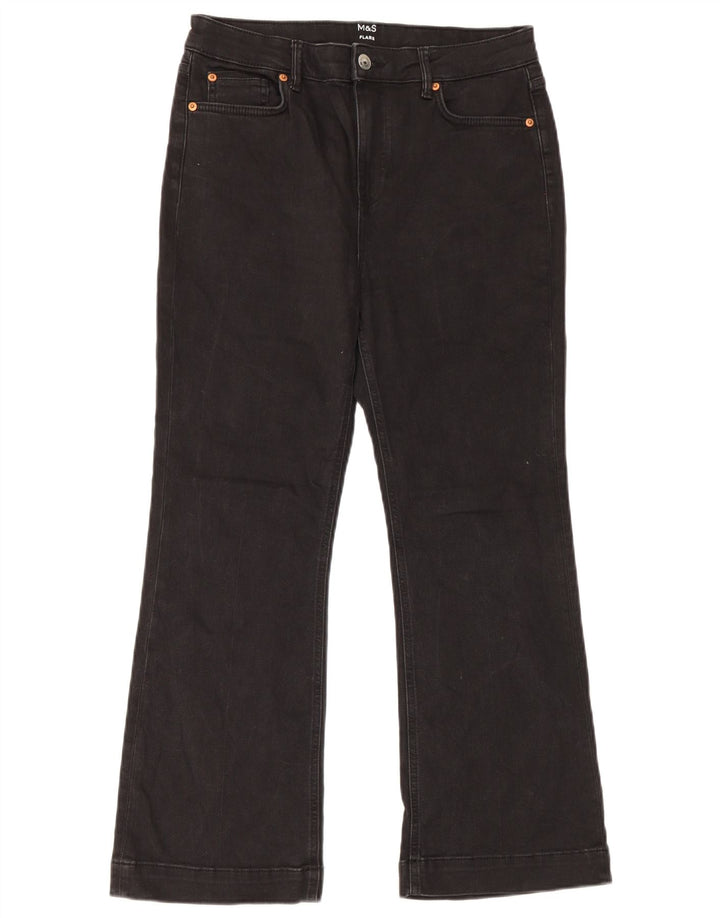 Marks & Spencer Jean évasé pour femme UK 14 Large W32 L27 Coton noir
