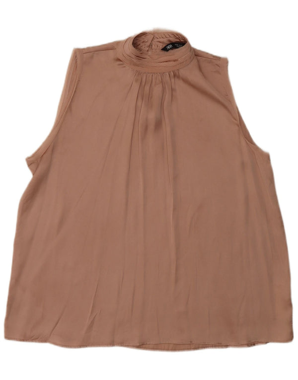 ZARA Womens Sleeveless Blouse Top UK 12 Medium Pink Polyester