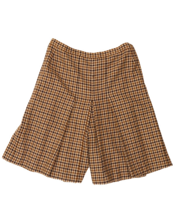 Short décontracté taille haute vintage pour femme W30 pied-de-poule marron moyen
