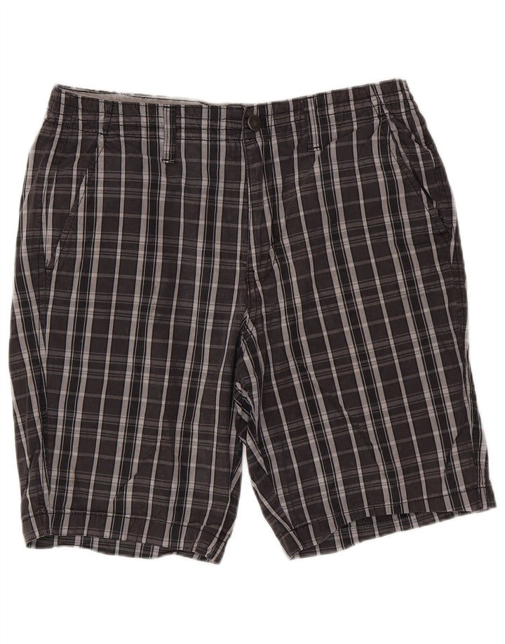 CALVIN KLEIN Short Chino Homme W32 Coton à Carreaux Noir Moyen