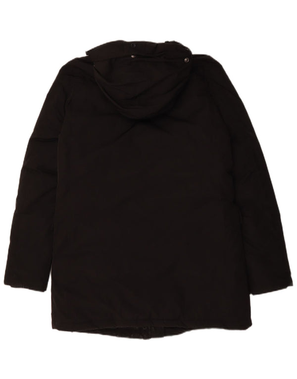 Maison Scotch Manteau rembourré à capuche pour femme UK 14 Polyester noir moyen