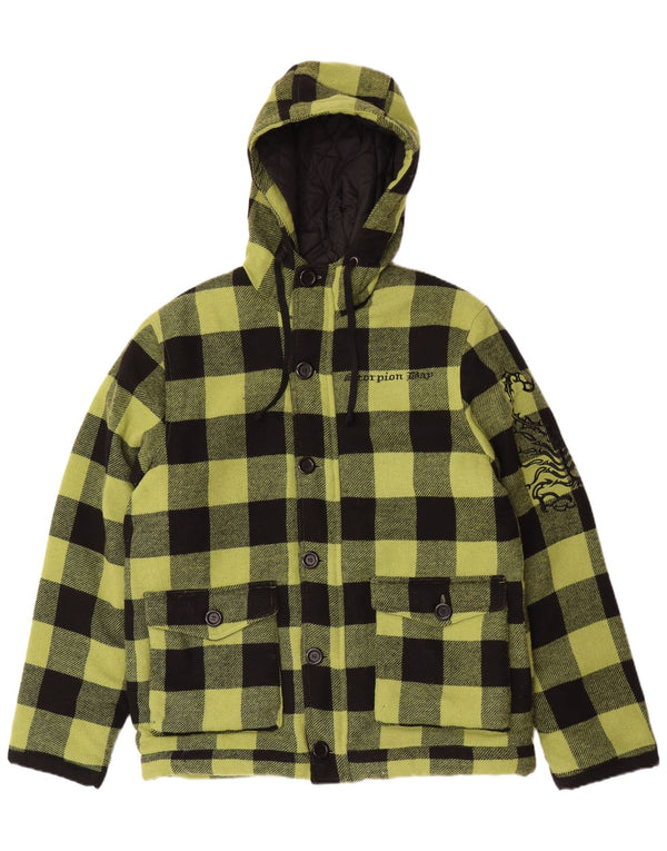 Scorpion Bay Mens Graphic Windbreaker Jacket UK 40 Large Green Gingham