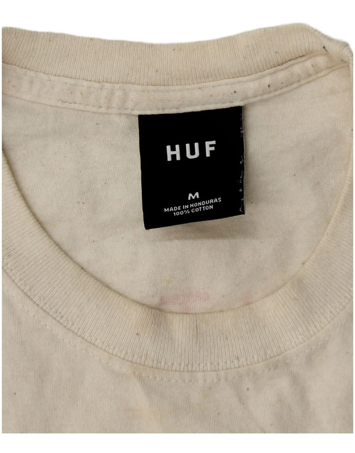 HUF T-Shirt Graphique Homme Blanc Moyen Coton