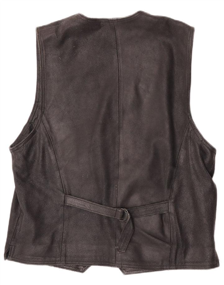 gilet en daim homme vintage IT 48 cuir noir moyen