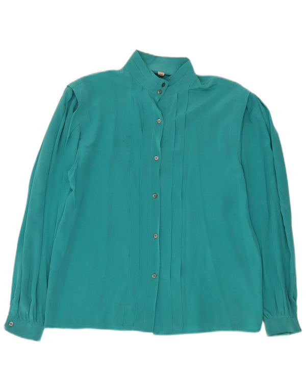 Blouse chemise femme vintage IT 44 Soie Turquoise Moyenne