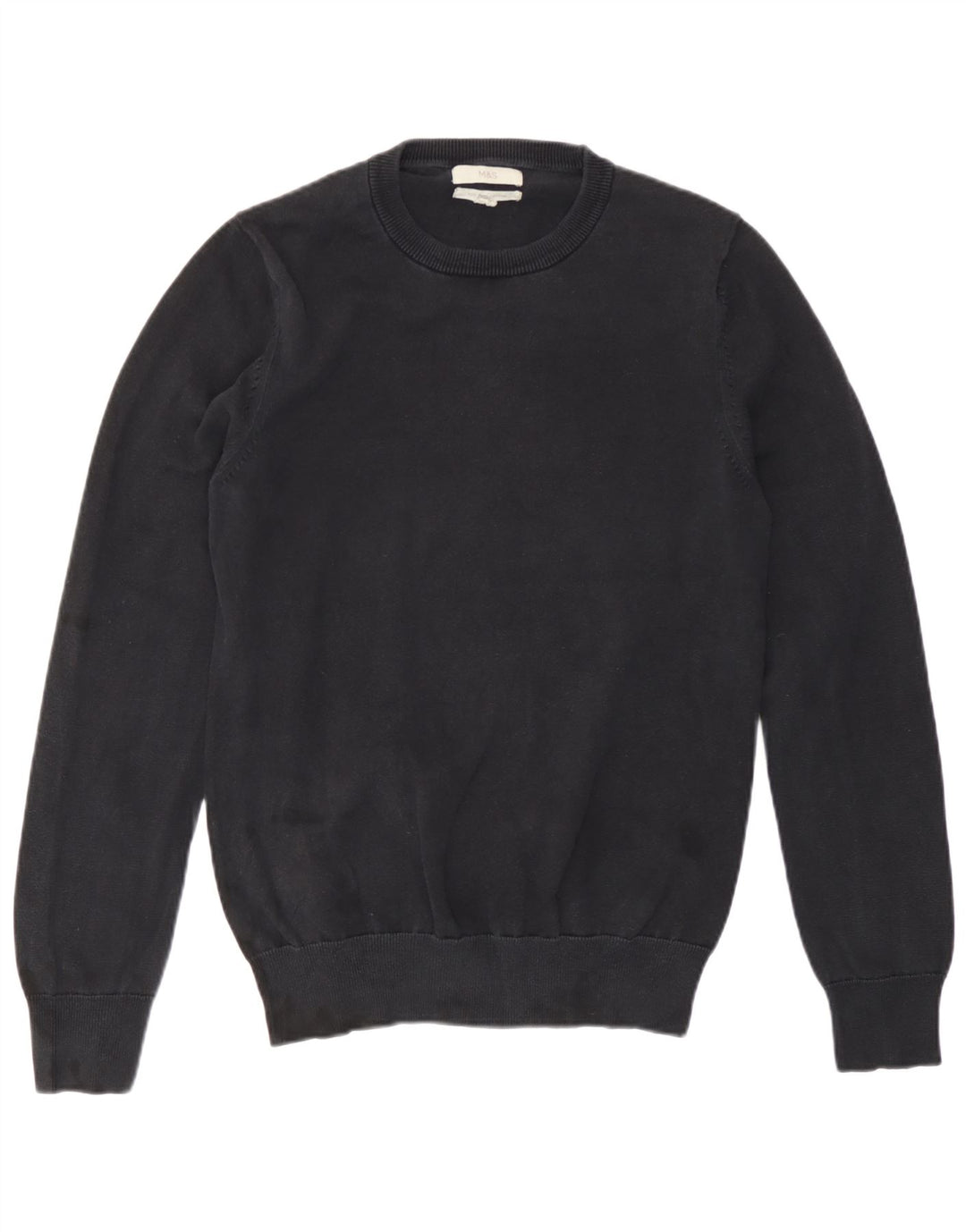 Marks & Spencer Pull à col rond pour homme en coton bleu marine Taille S