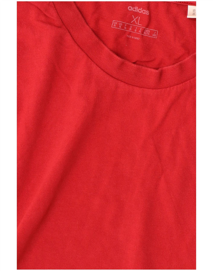 ADIDAS Mens T-Shirt Top XL Red Cotton
