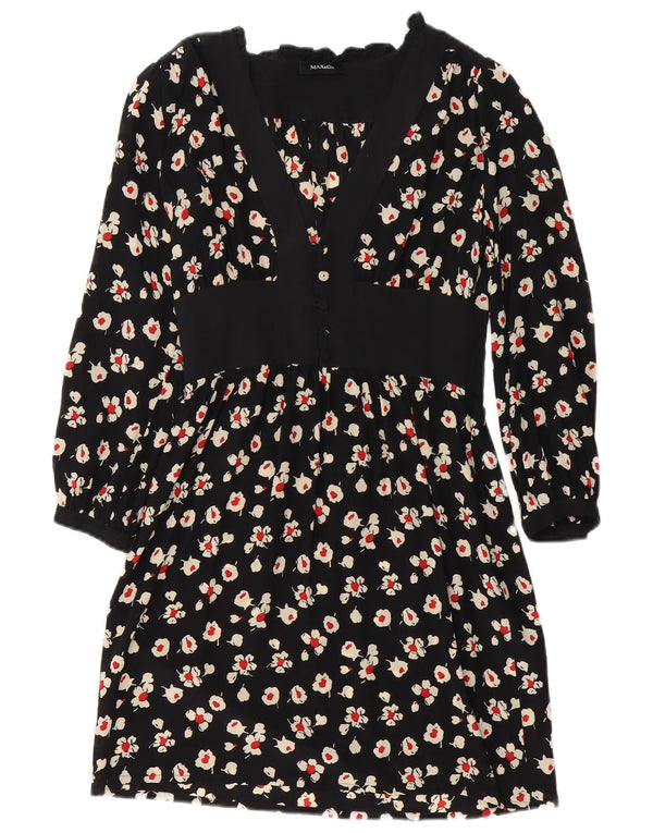 Max & Co. Robe Empire à manches longues pour femme UK 44 Medium Noir Floral