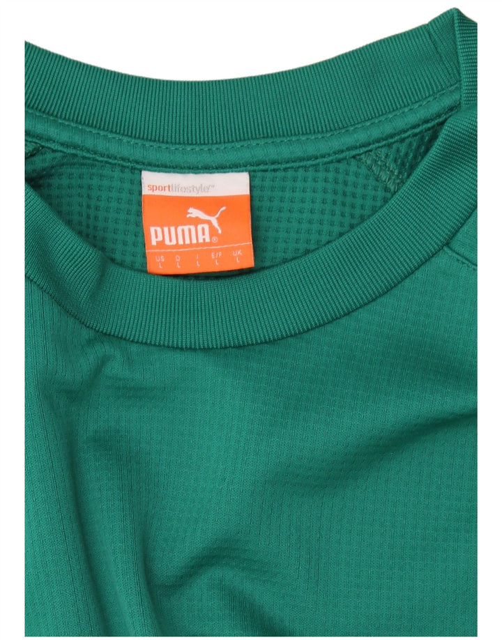 PUMA Sweat-shirt pour homme en polyester color block grand vert