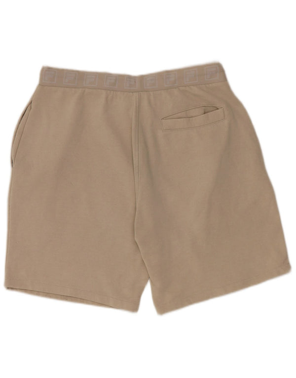 FILA Short de Sport Graphique Homme Large Beige Coton