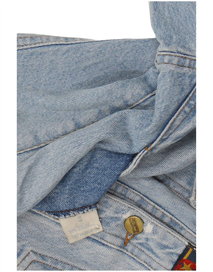 QUARRY Veste en jean surdimensionnée pour femme UK 10 Petit coton bleu