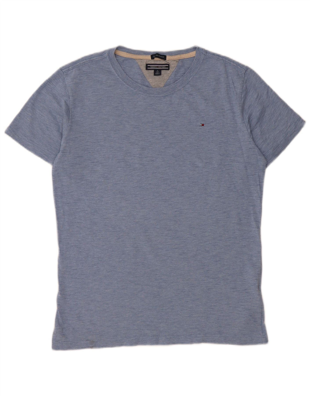 TOMMY HILFIGER T-Shirt Top Garçon 13-14 ans Bleu Moucheté Coton
