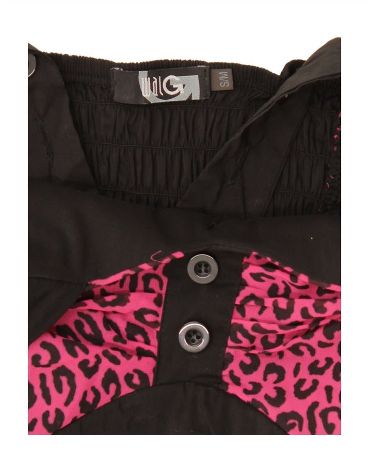 WalG Robe péplum pour femme UK 10 Petit imprimé animal noir