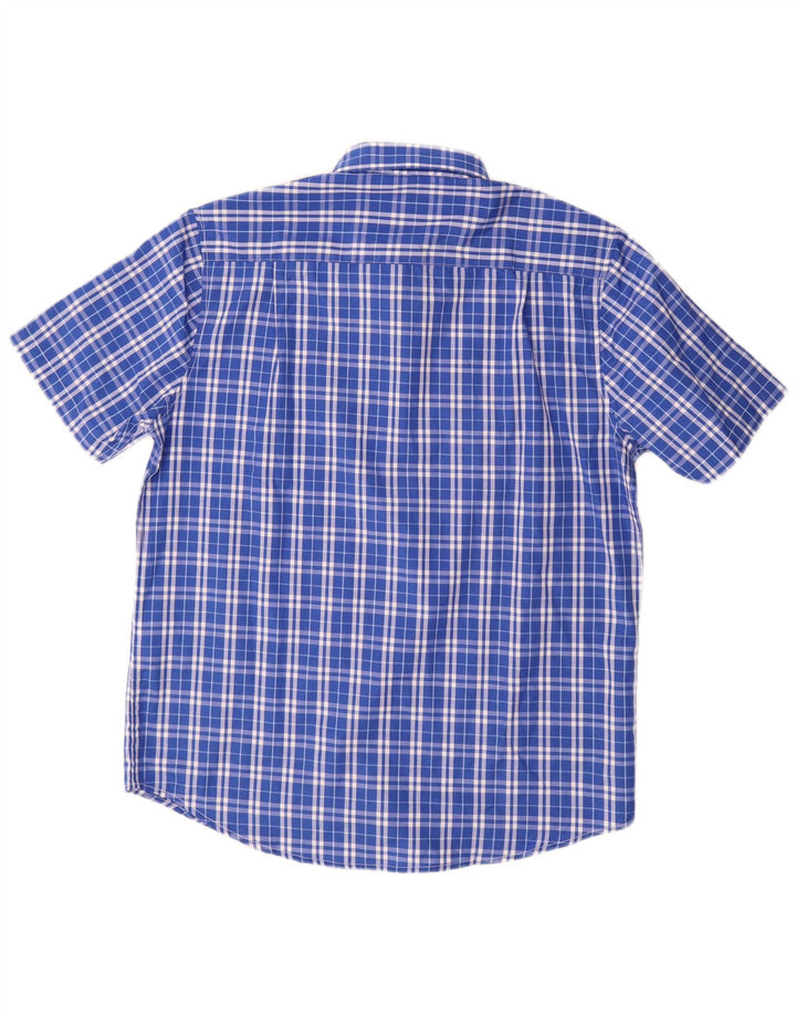 James Pringle Chemise à manches courtes pour homme en polyester à carreaux bleu moyen