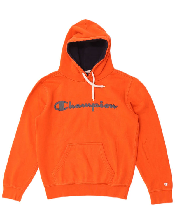 Champion Pull à capuche surdimensionné graphique pour femme UK 6 XS Orange Coton