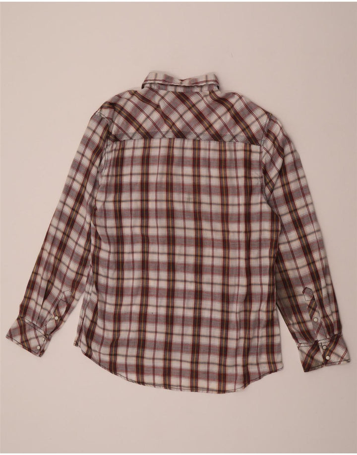 BKE Chemise en flanelle à carreaux pour homme XL en coton à carreaux bordeaux