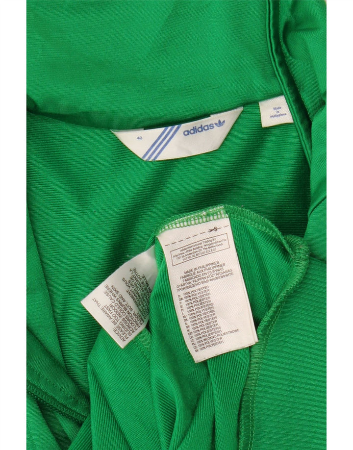 Adidas Womens Graphic Tracksuit Top Jacket EU 40 Medium Green Polyester