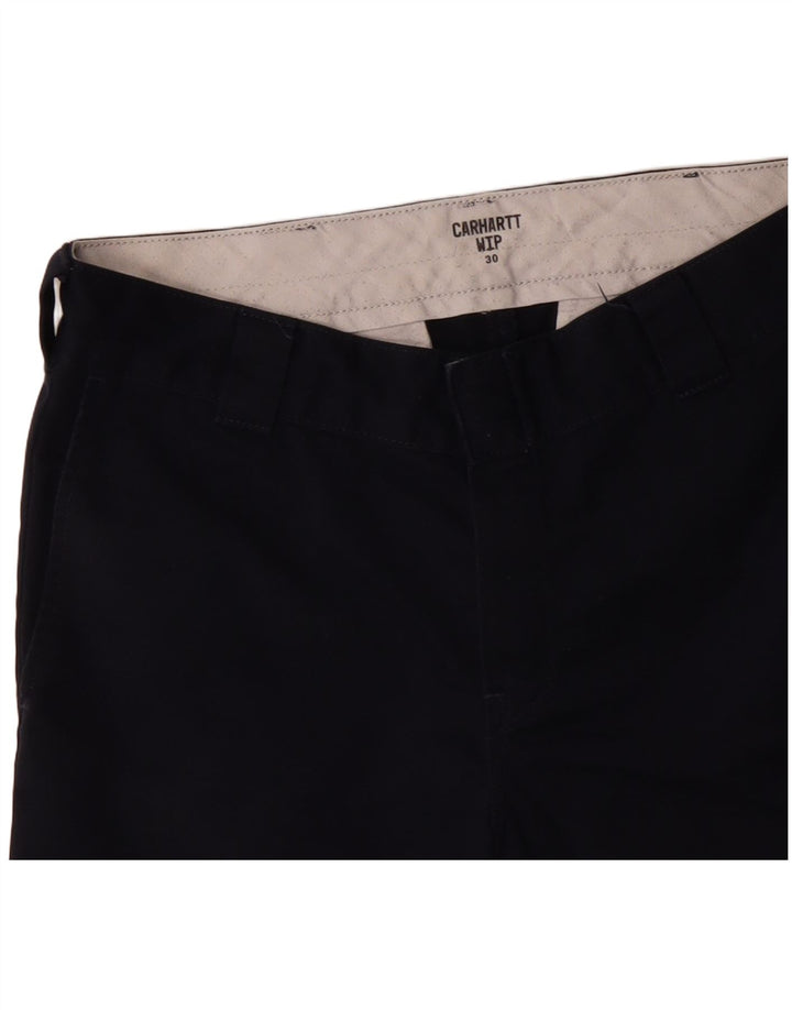 Carhartt Short Chino Wip W30 Homme Bleu Marine Moyen Polyester