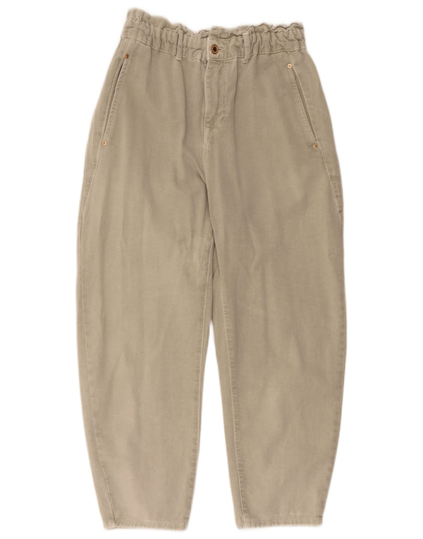 Zara Pantalon Capri fuselé taille haute pour femme EU 40 Medium W30 L23 Beige