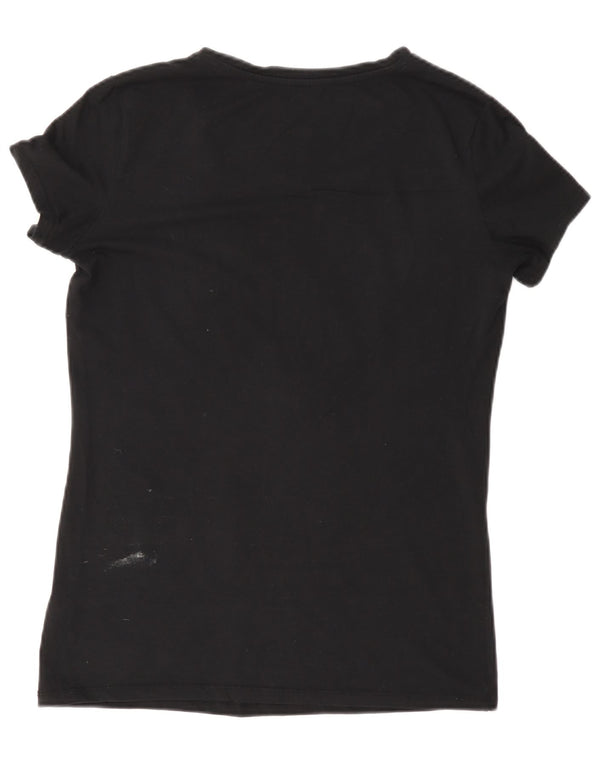 Guess T-shirt graphique pour femme UK 16 Large Noir Coton