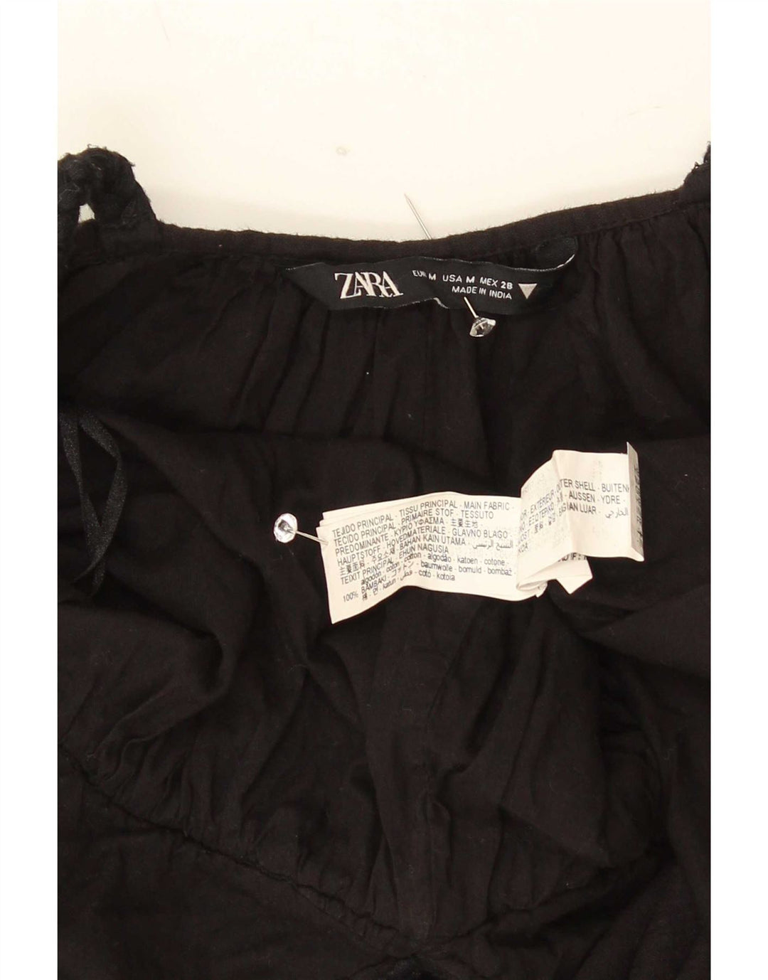Zara Combishort Femme UK 12 Coton Noir Moyen