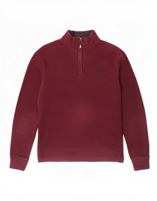 Timberland Sweat-Shirt Zip Neck Regular Fit Homme Bordeaux Moyen