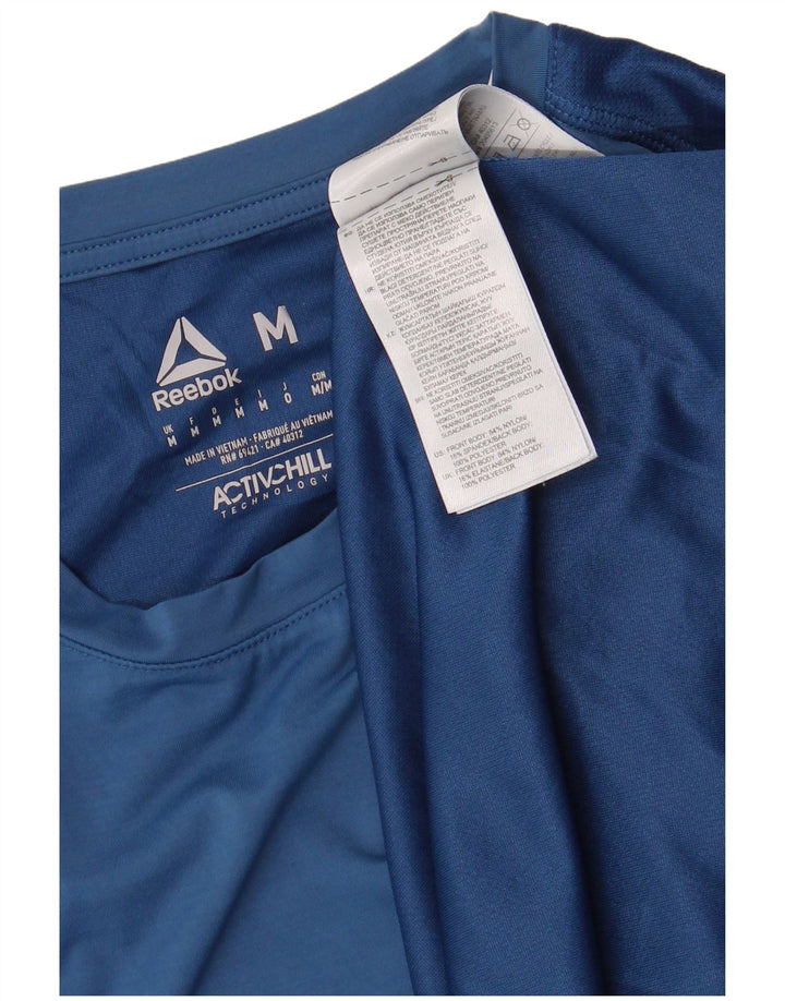 Reebok Tee-Shirt Top Homme Bleu Moyen Nylon
