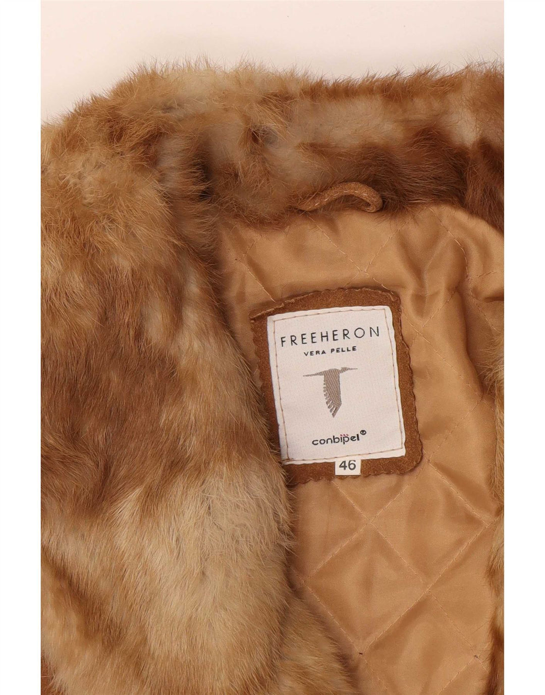 Conbipel Veste Femme Free Heron Daim IT 46 Grand Cuir Beige