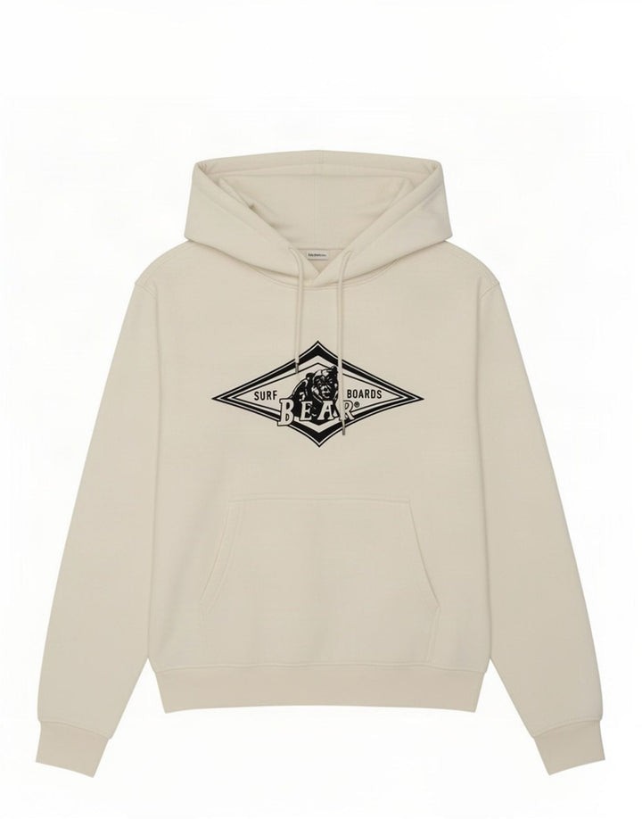 Bear Pull à capuche graphique pour homme en coton blanc moyen