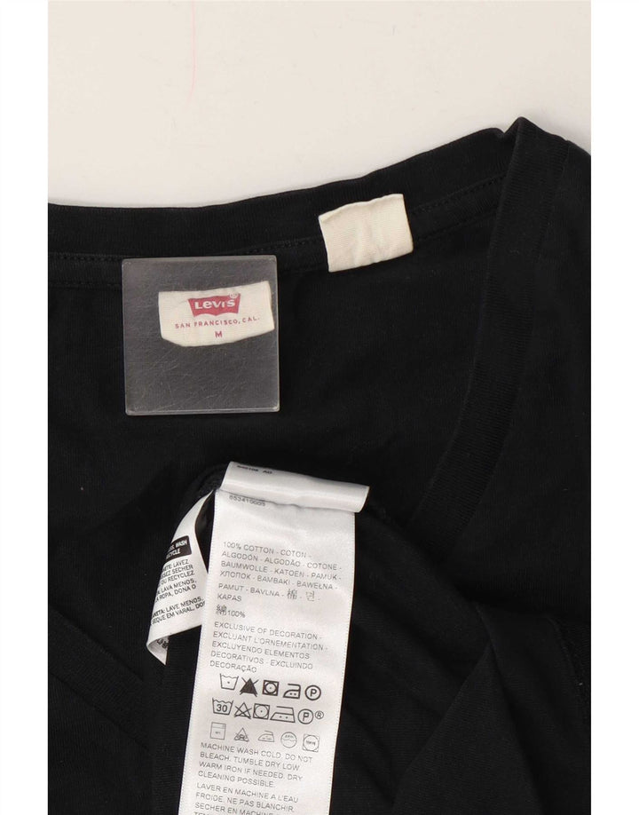 Levi's T-Shirt Femme UK 14 Noir Moyen Coton