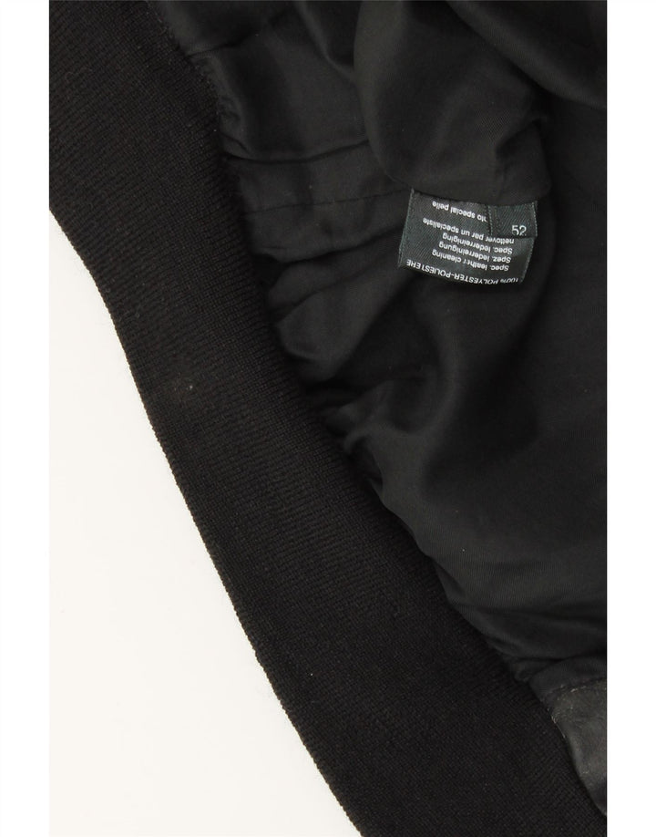 VINTAGE Veste en cuir militaire pour homme IT 52 XL Cuir noir