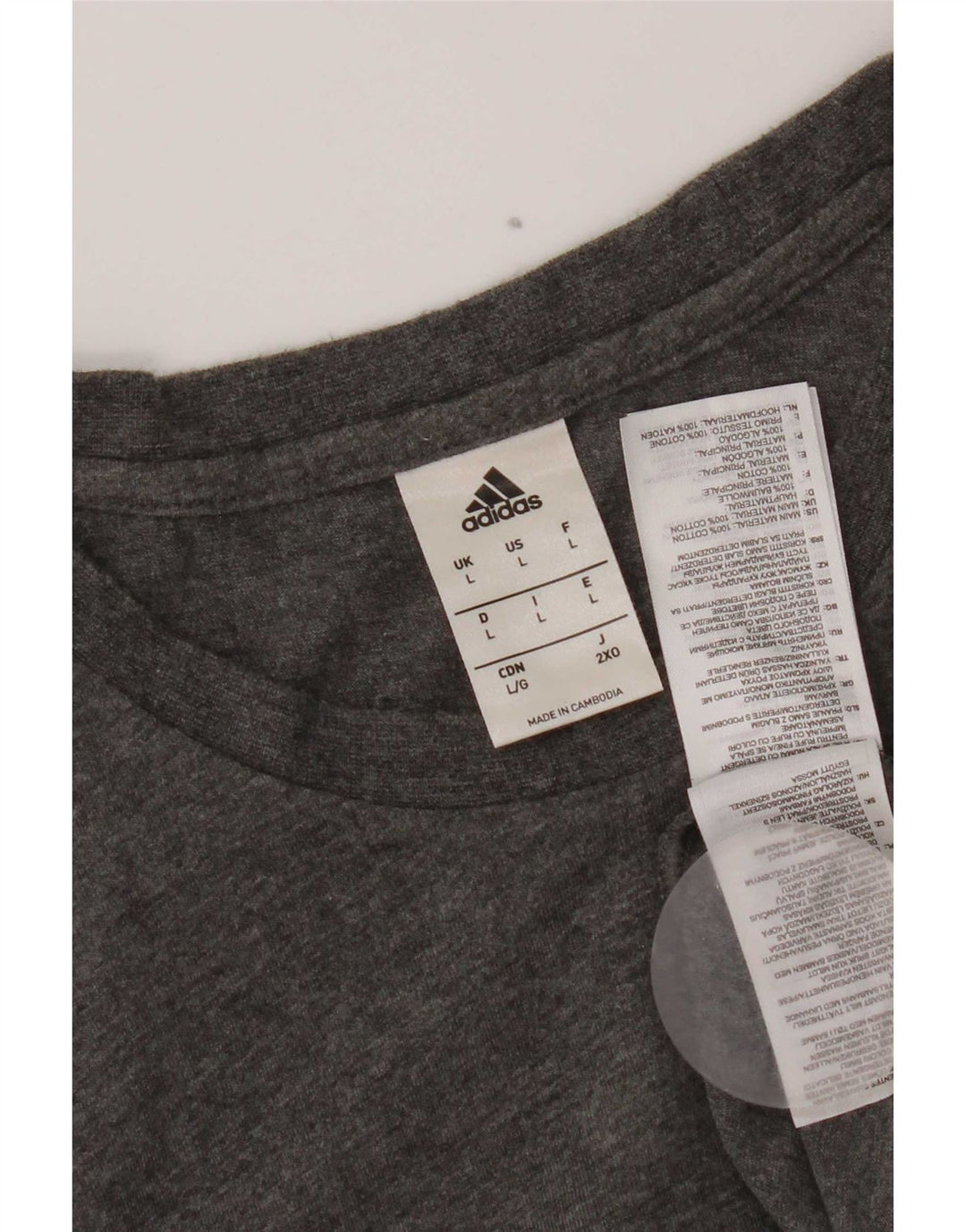 Adidas T-Shirt Homme Haut Large Gris Coton