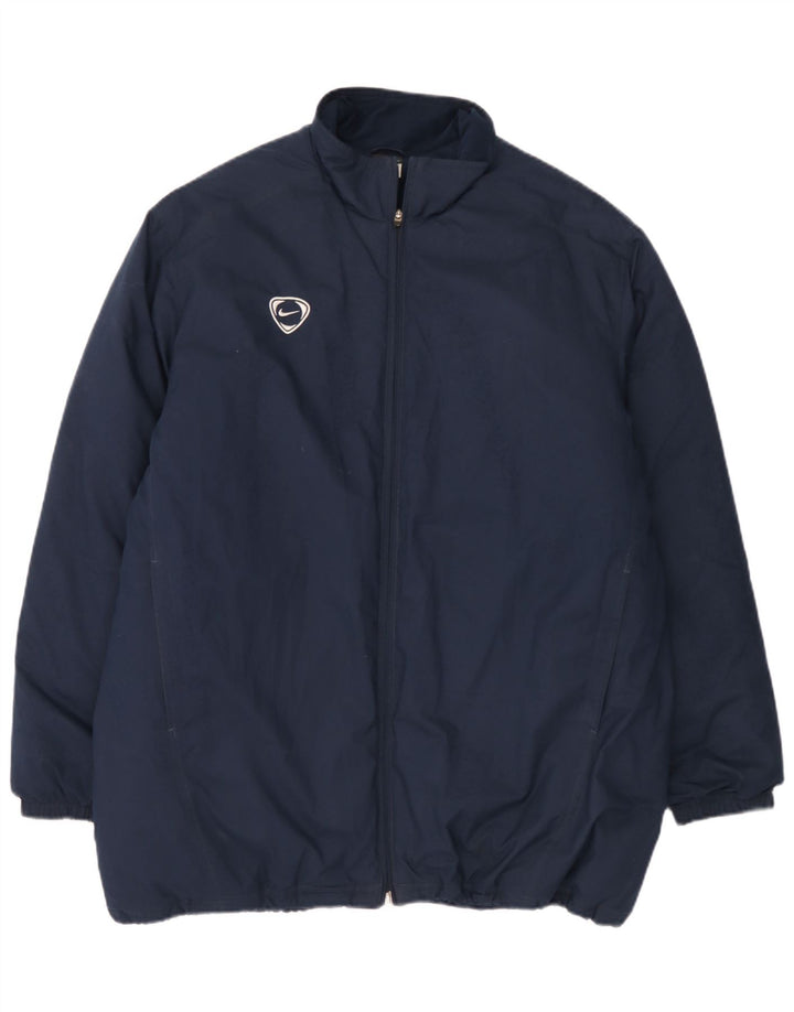 Nike Veste coupe-vent pour homme UK 45/47 XL Bleu marine Polyester