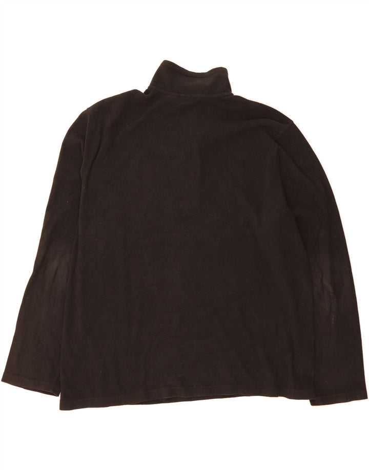 EDDIE BAUER Mens Zip Neck Fleece Jumper XL Black Polyester Vintage Eddie Bauer and Second-Hand Eddie Bauer from Messina Hembry 
