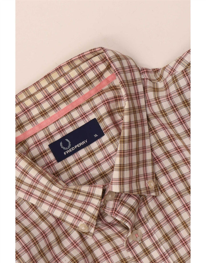 Fred Perry Chemise à Manches Courtes Homme XL Carreaux Multicolores