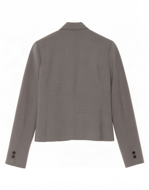 Zara Veste Blazer 1 Bouton Femme EU 38 Petit Gris Pied-de-Poule Polyester