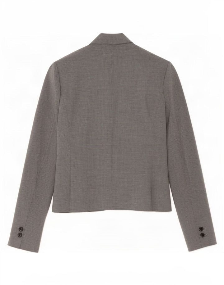 Zara Veste Blazer 1 Bouton Femme EU 38 Petit Gris Pied-de-Poule Polyester