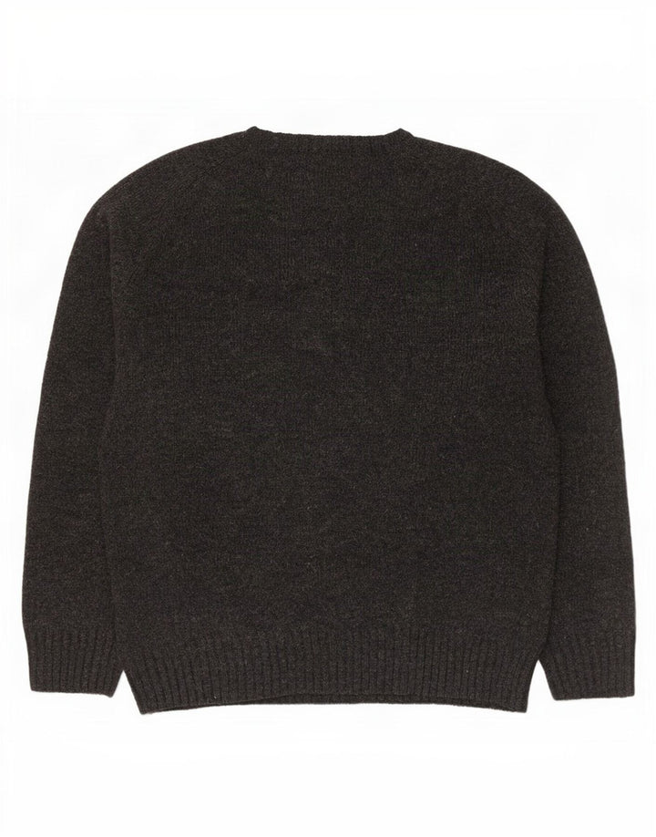 Kappa Pull à col rond pour homme en laine gris moyen