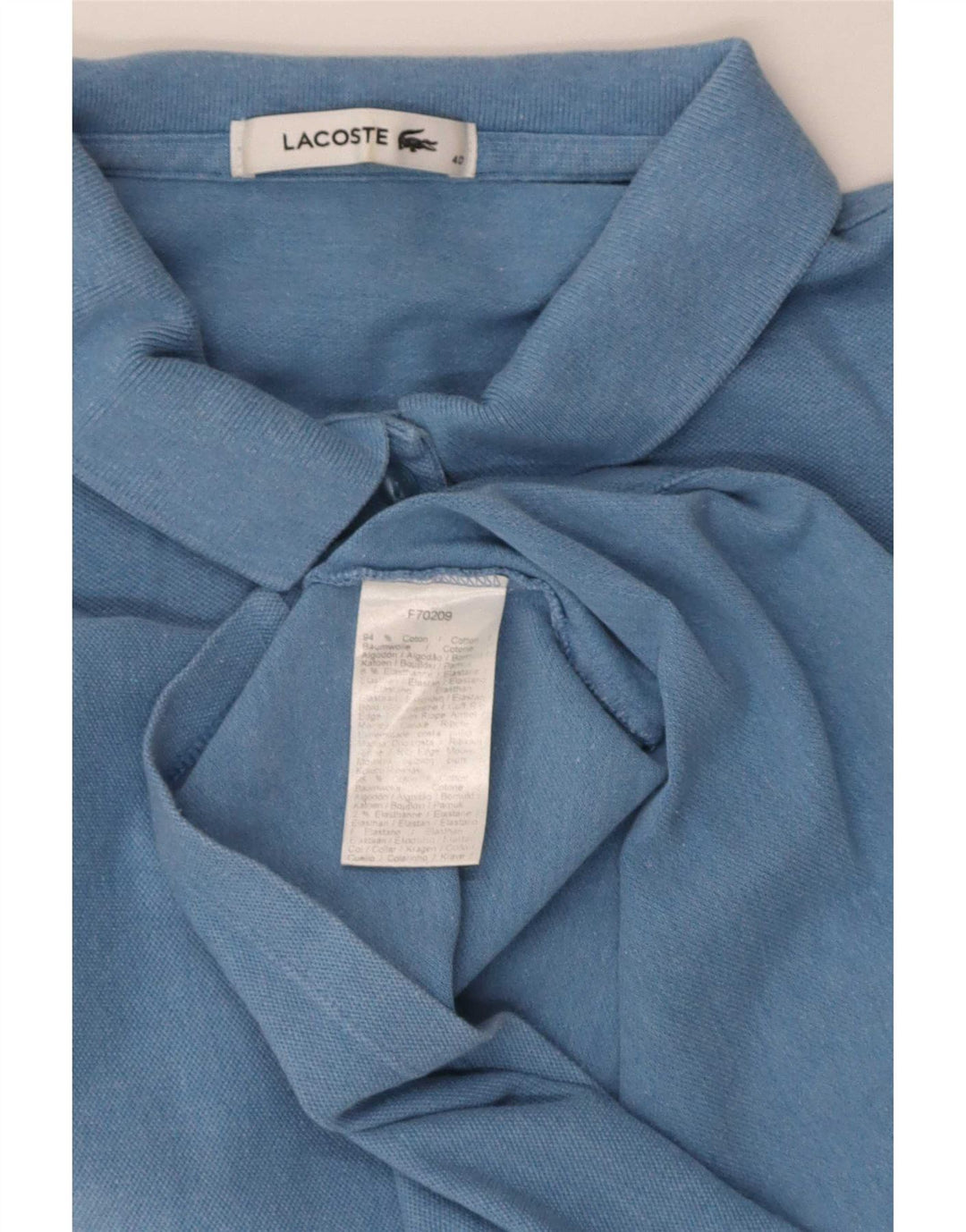 Lacoste Polo à manches courtes pour femme, coupe régulière, taille 40, bleu moyen