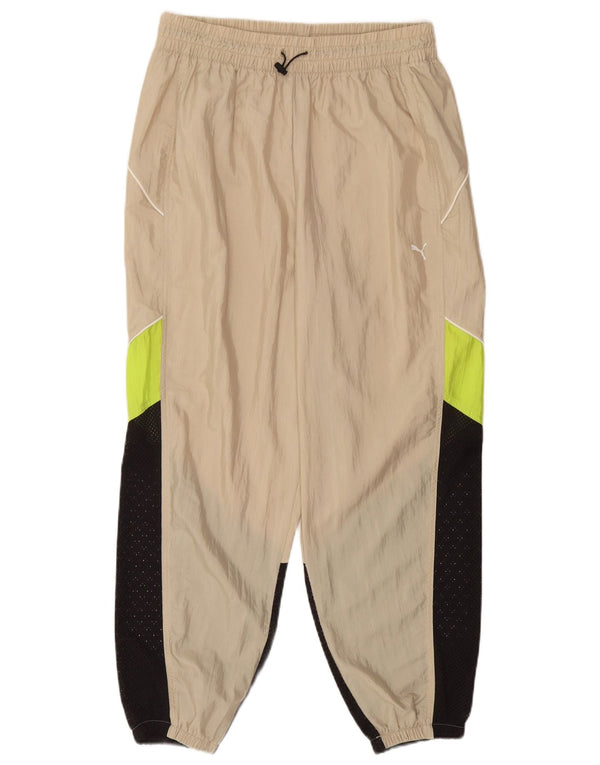 Puma Pantalon de survêtement pour femme Joggers UK 14 Large Beige Colourblock