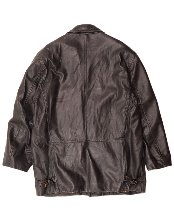 VINTAGE Veste en cuir homme IT 54 2XL Cuir noir