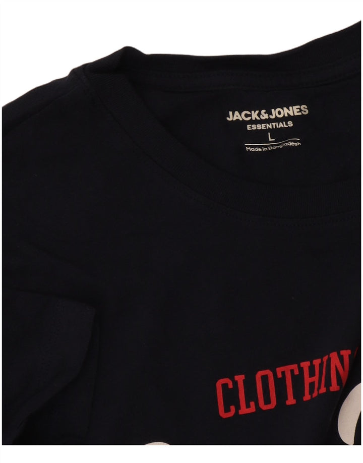 Jack & Jones T-Shirt Graphique Homme Bleu Marine Large