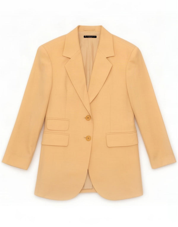 Sisley Veste blazer 2 boutons pour femme IT 40 Petite laine vierge beige