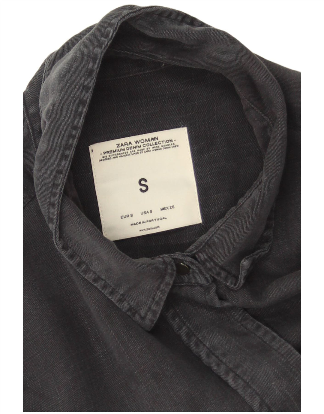 Zara Chemise surdimensionnée pour femme UK 10 Small Gris Lyocell