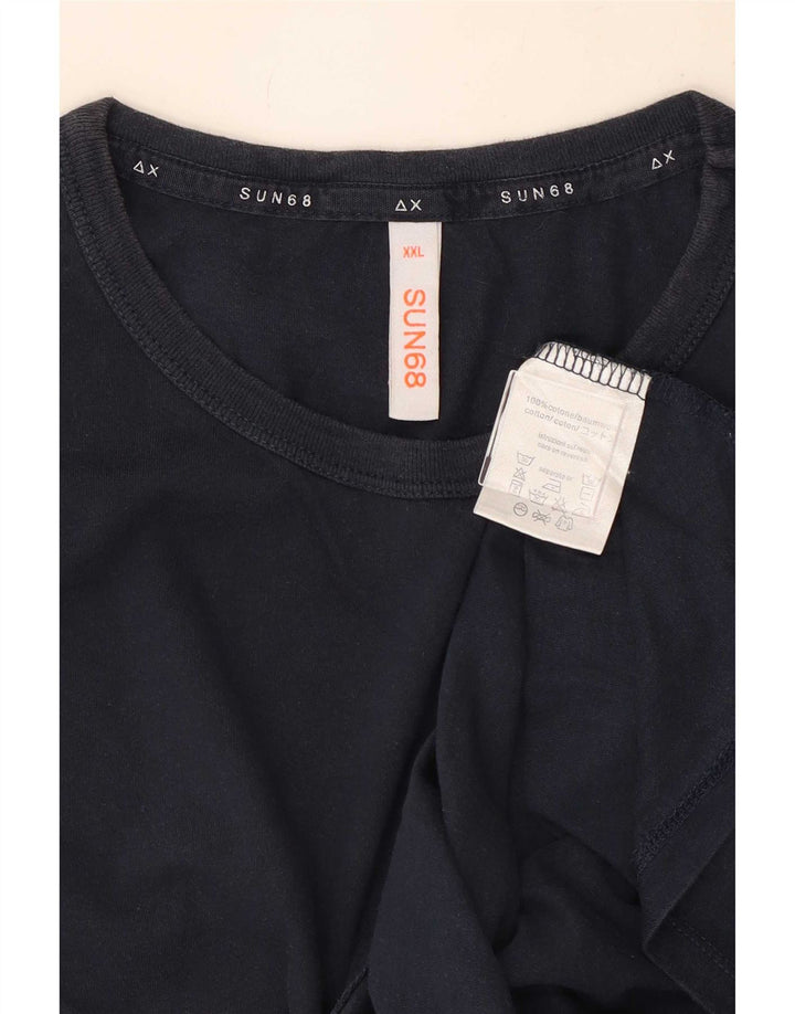 Sun68 T-Shirt Homme Top 2XL Bleu Marine Coton